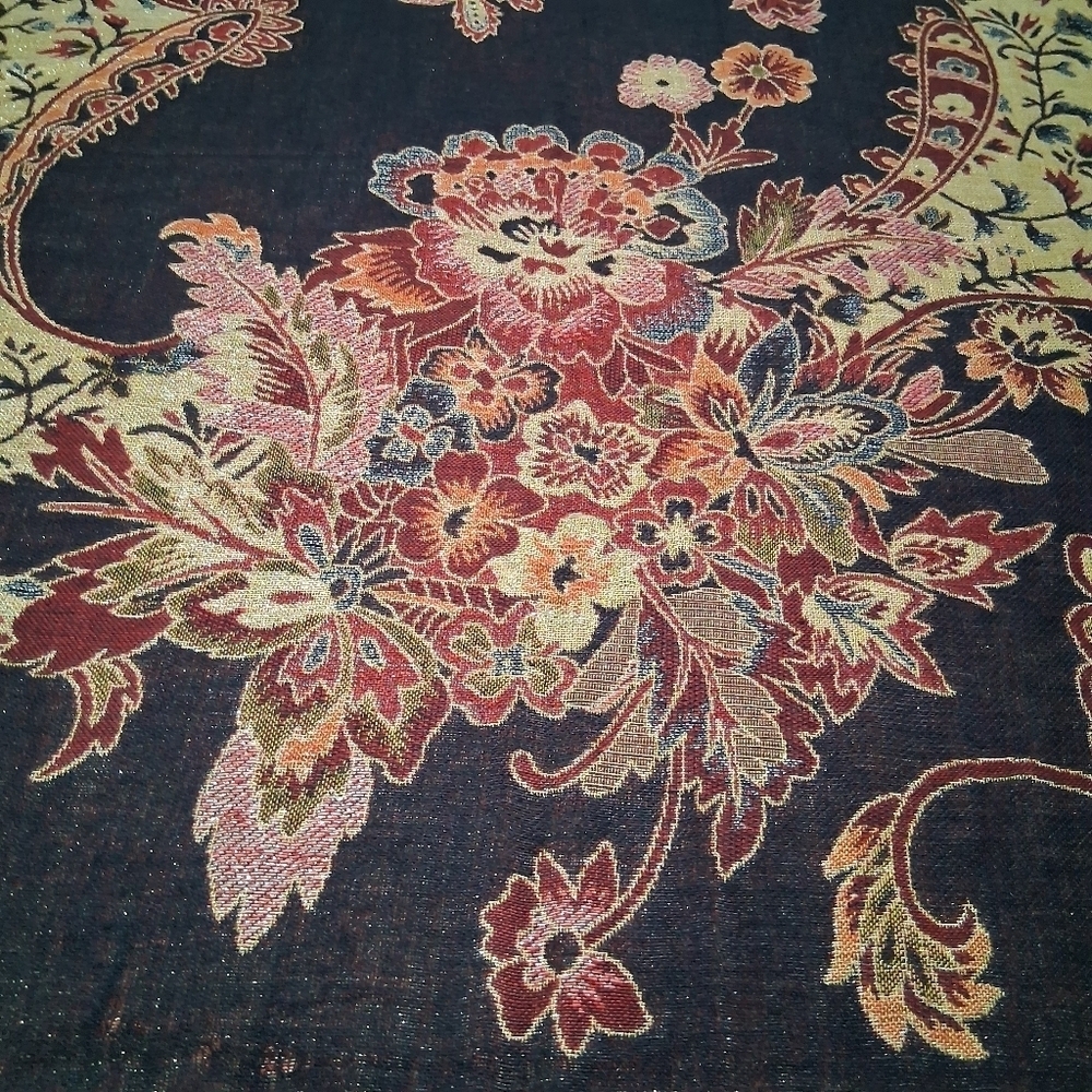 Beautiful Silk Blanket Scarf With Fringe 27"×76" - Picture 3 of 16